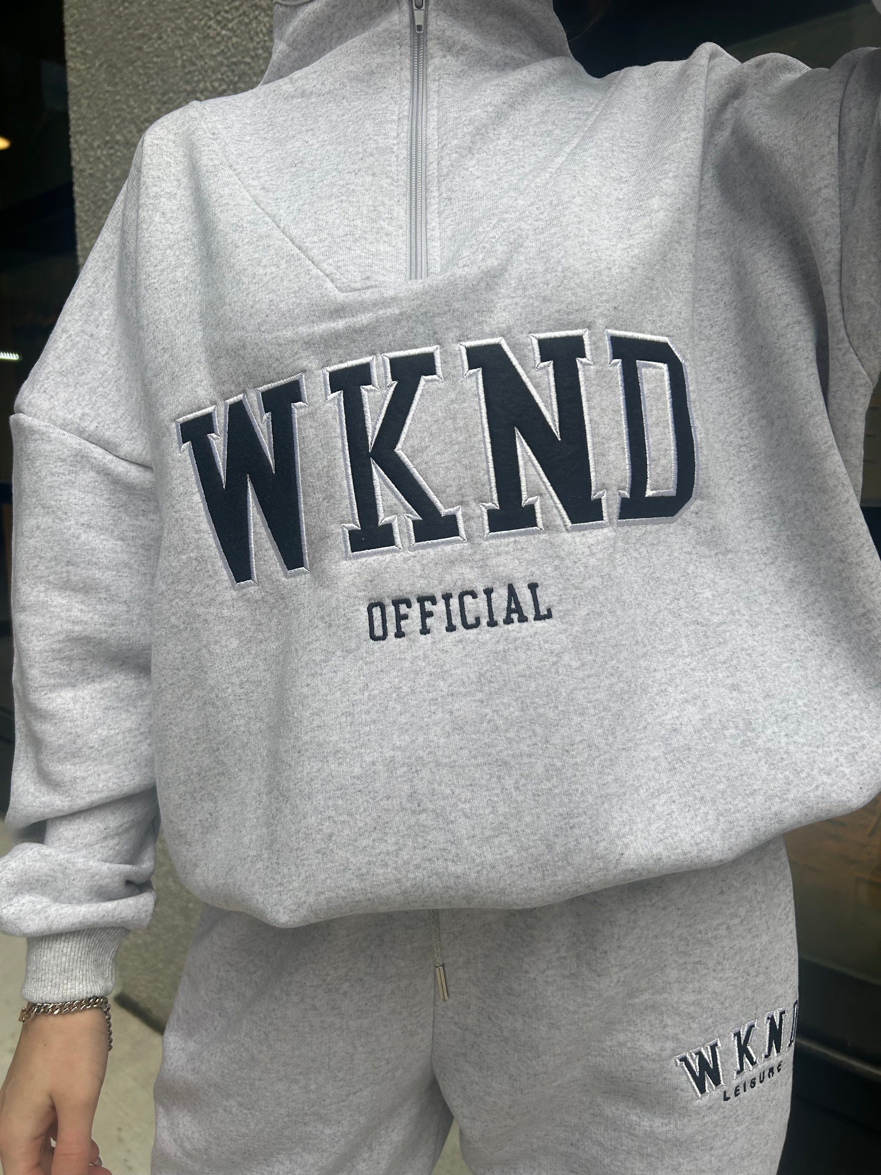 WKND Girl Half Zip Sweatshirt - Grey